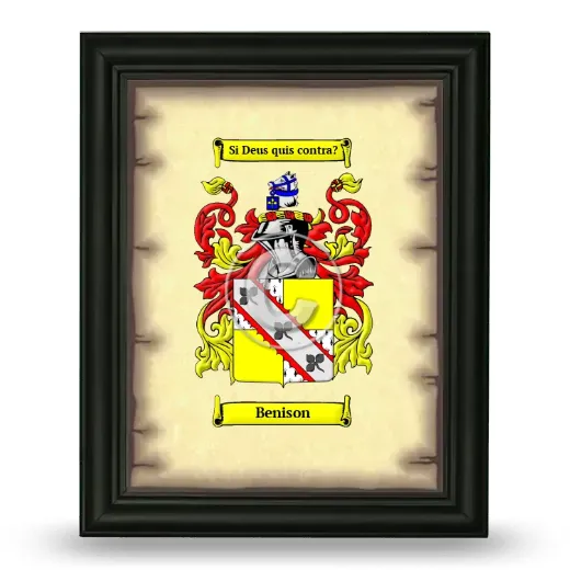 Benison Coat of Arms Framed - Black