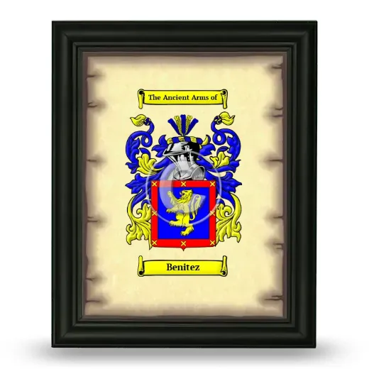 Benitez Coat of Arms Framed - Black