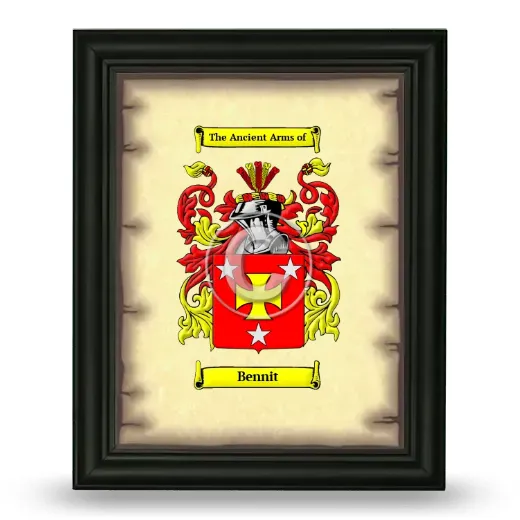 Bennit Coat of Arms Framed - Black