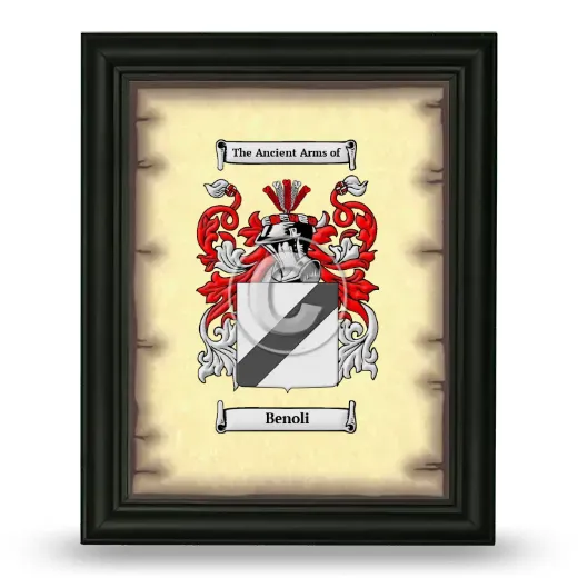 Benoli Coat of Arms Framed - Black