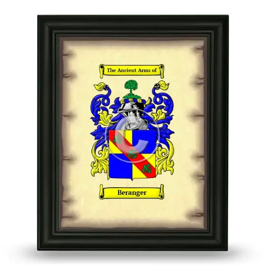 Beranger Coat of Arms Framed - Black