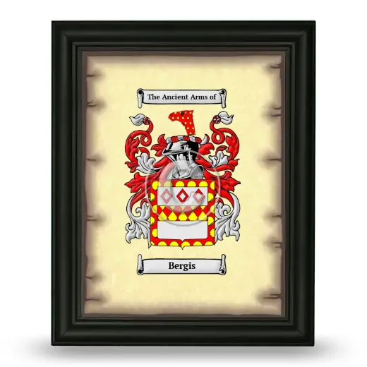 Bergis Coat of Arms Framed - Black