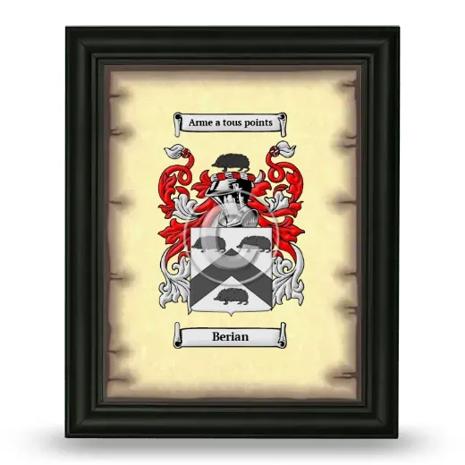 Berian Coat of Arms Framed - Black