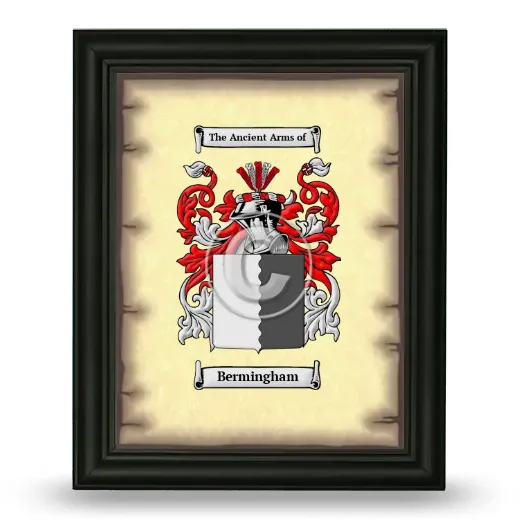 Bermingham Coat of Arms Framed - Black