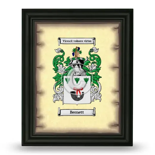 Bernett Coat of Arms Framed - Black