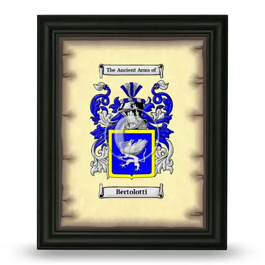 Bertolotti Coat of Arms Framed - Black