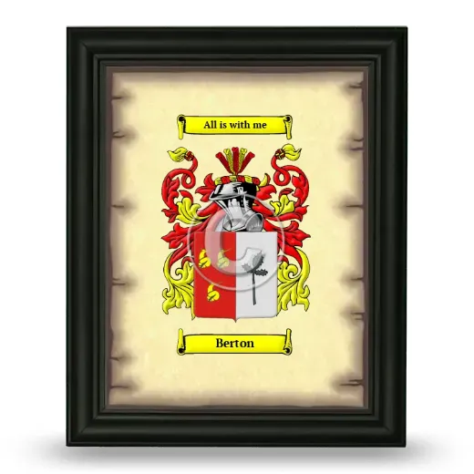 Berton Coat of Arms Framed - Black