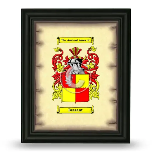 Bessant Coat of Arms Framed - Black