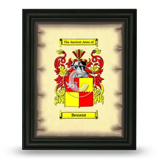 Bessent Coat of Arms Framed - Black