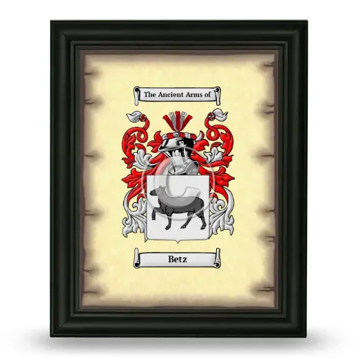 Betz Coat of Arms Framed - Black