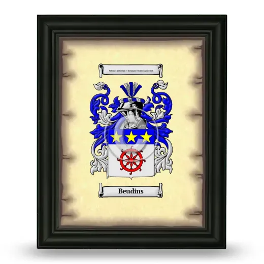 Beudins Coat of Arms Framed - Black