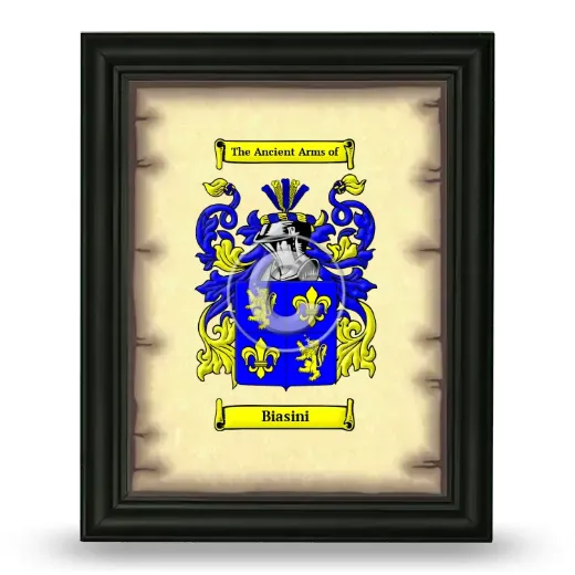 Biasini Coat of Arms Framed - Black
