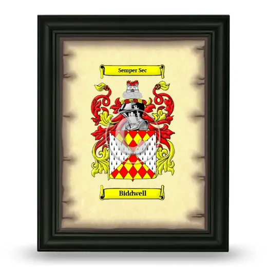 Biddwell Coat of Arms Framed - Black