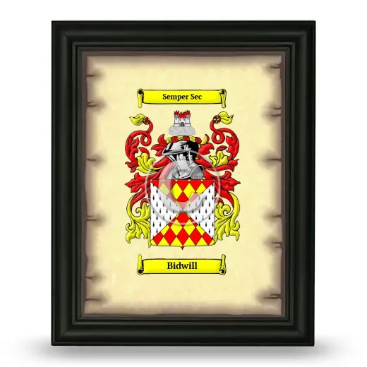 Bidwill Coat of Arms Framed - Black
