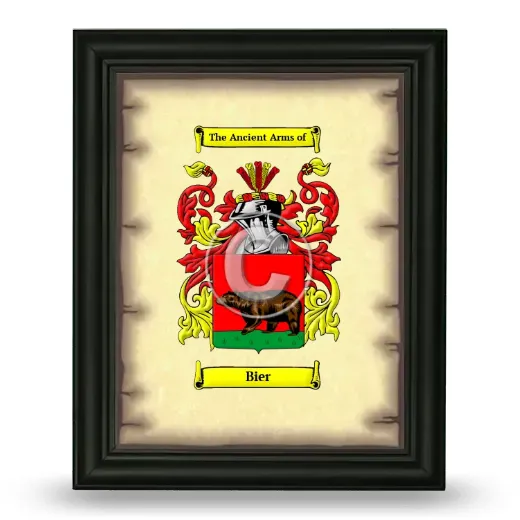 Bier Coat of Arms Framed - Black