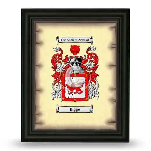 Bigge Coat of Arms Framed - Black