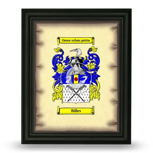 Billes Coat of Arms Framed - Black