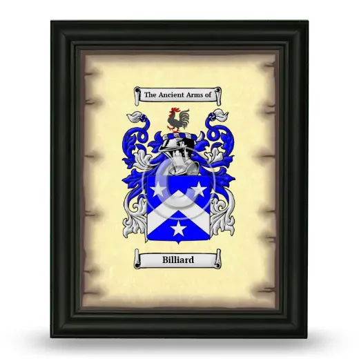 Billiard Coat of Arms Framed - Black