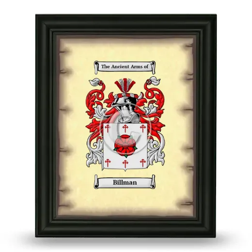 Billman Coat of Arms Framed - Black