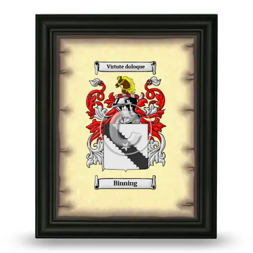 Binning Coat of Arms Framed - Black