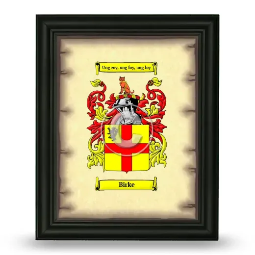 Birke Coat of Arms Framed - Black