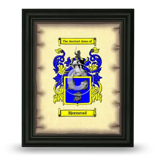 Bjornstad Coat of Arms Framed - Black