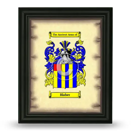 Blaber Coat of Arms Framed - Black