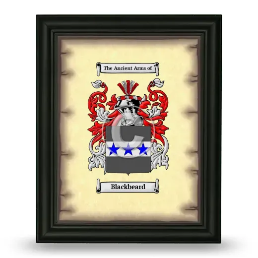 Blackbeard Coat of Arms Framed - Black