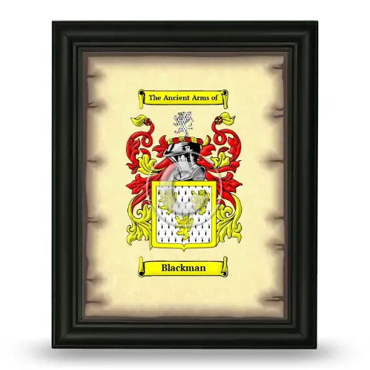 Blackman Coat of Arms Framed - Black
