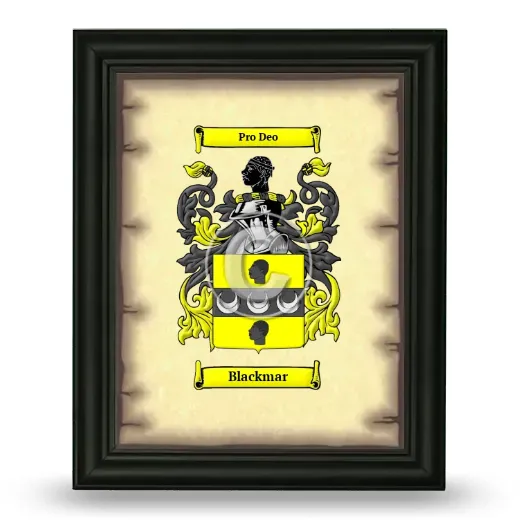Blackmar Coat of Arms Framed - Black