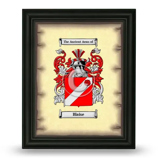 Blaise Coat of Arms Framed - Black