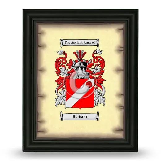 Blaison Coat of Arms Framed - Black