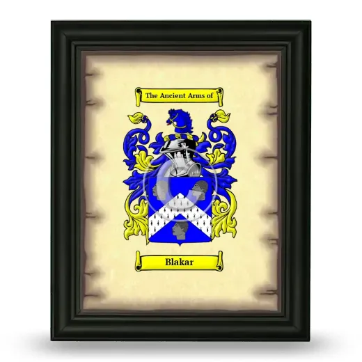 Blakar Coat of Arms Framed - Black