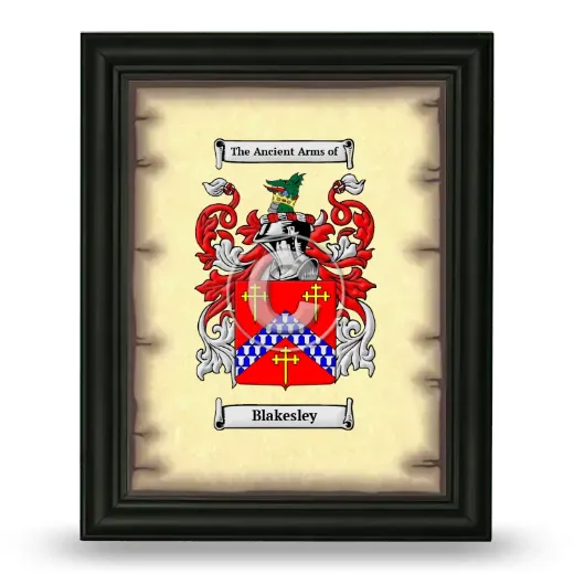 Blakesley Coat of Arms Framed - Black