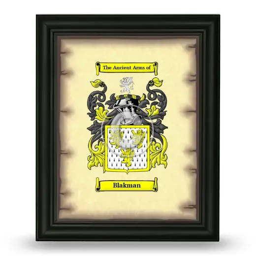 Blakman Coat of Arms Framed - Black