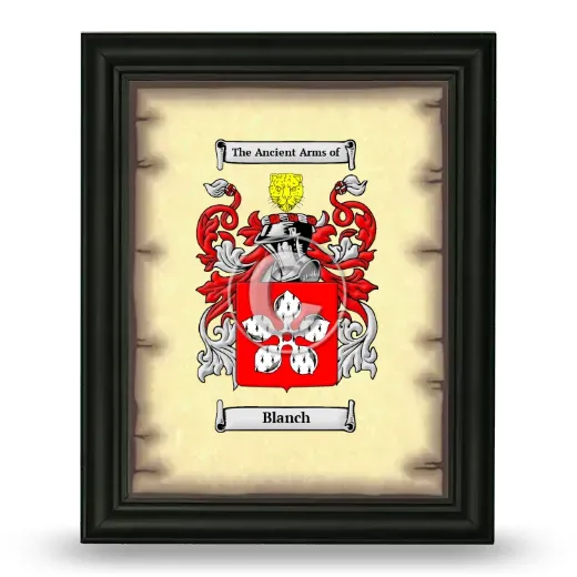 Blanch Coat of Arms Framed - Black