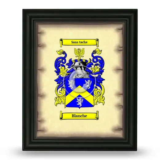 Blanche Coat of Arms Framed - Black