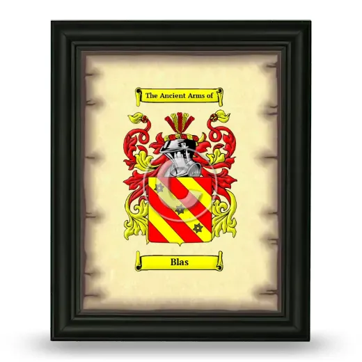 Blas Coat of Arms Framed - Black