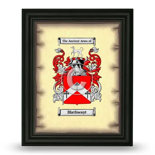 Blathwayt Coat of Arms Framed - Black