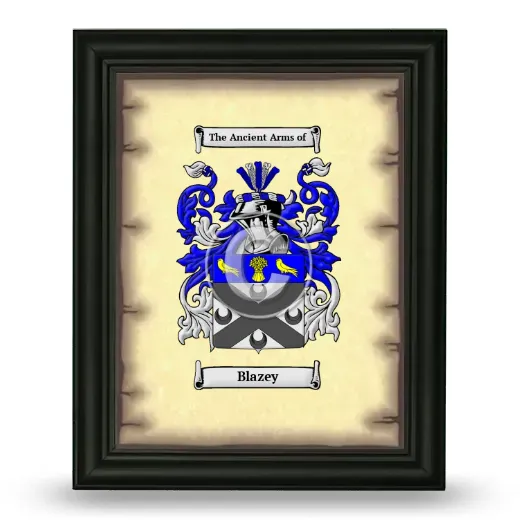 Blazey Coat of Arms Framed - Black