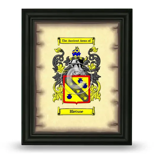 Bletsoe Coat of Arms Framed - Black