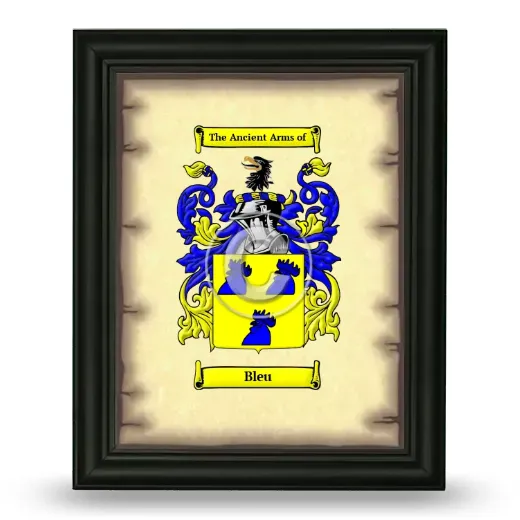 Bleu Coat of Arms Framed - Black
