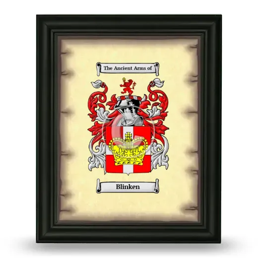 Blinken Coat of Arms Framed - Black