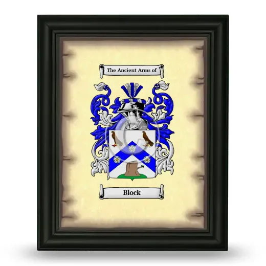Block Coat of Arms Framed - Black