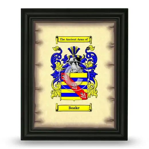 Boake Coat of Arms Framed - Black