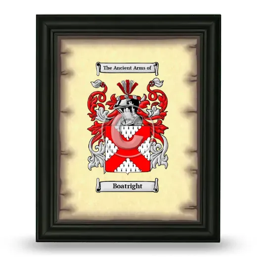Boatright Coat of Arms Framed - Black