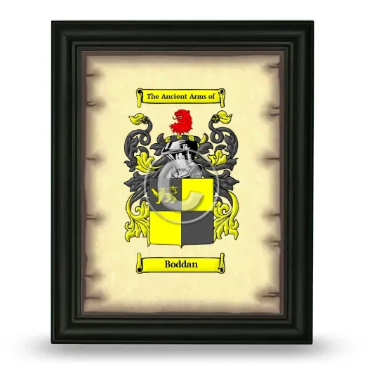Boddan Coat of Arms Framed - Black