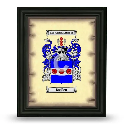 Bodden Coat of Arms Framed - Black
