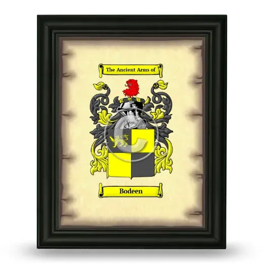 Bodeen Coat of Arms Framed - Black