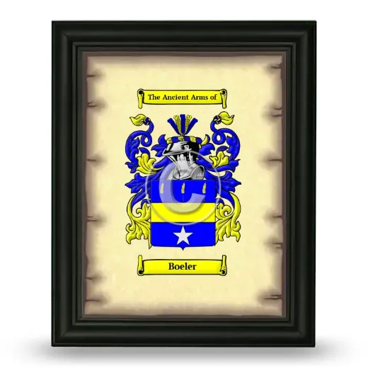 Boeler Coat of Arms Framed - Black